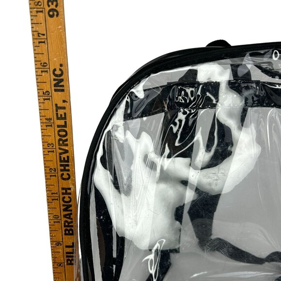 Clear Waterproof Backpack Security Approved Bookbag Black Trim Vinyl PVC - Picture 5 of 8